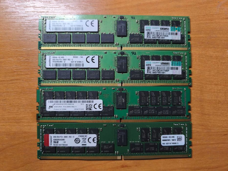 Kingston/Micron 32GB ECC DDR4 2666 PC4-21300 Reg серверна