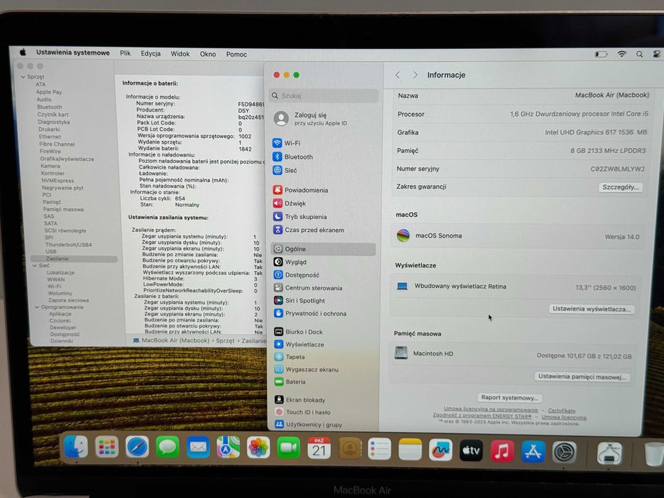 Apple MacBook Air 13 2019 i5 8GB RAM 128GB SSD Super Stan Gwarancja