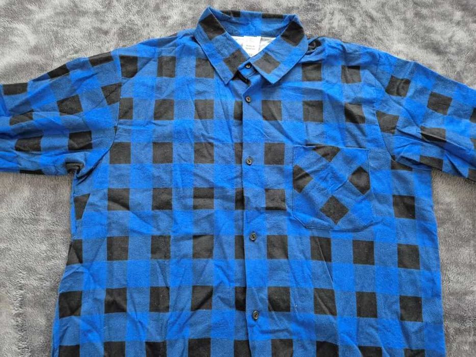 Koszula flanelowa krata niebiesko-czarna 170-176cm 40/41