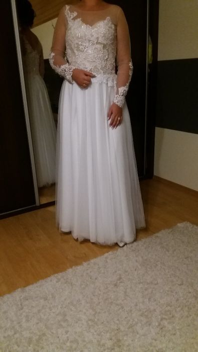 Ta jedyna śliczna suknia ślubna gipiura 38 niepowtarzalna Kareen salon