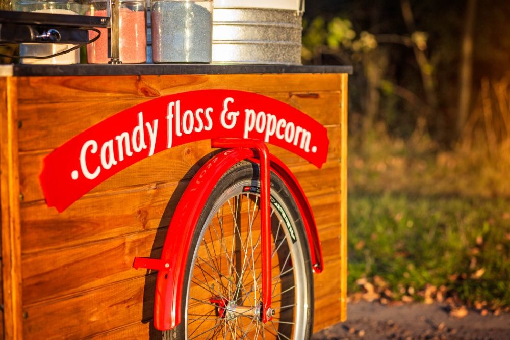 Candy Bike Wata cukrowa POPCORN Nachos Lemoniada eventy piknik wesele