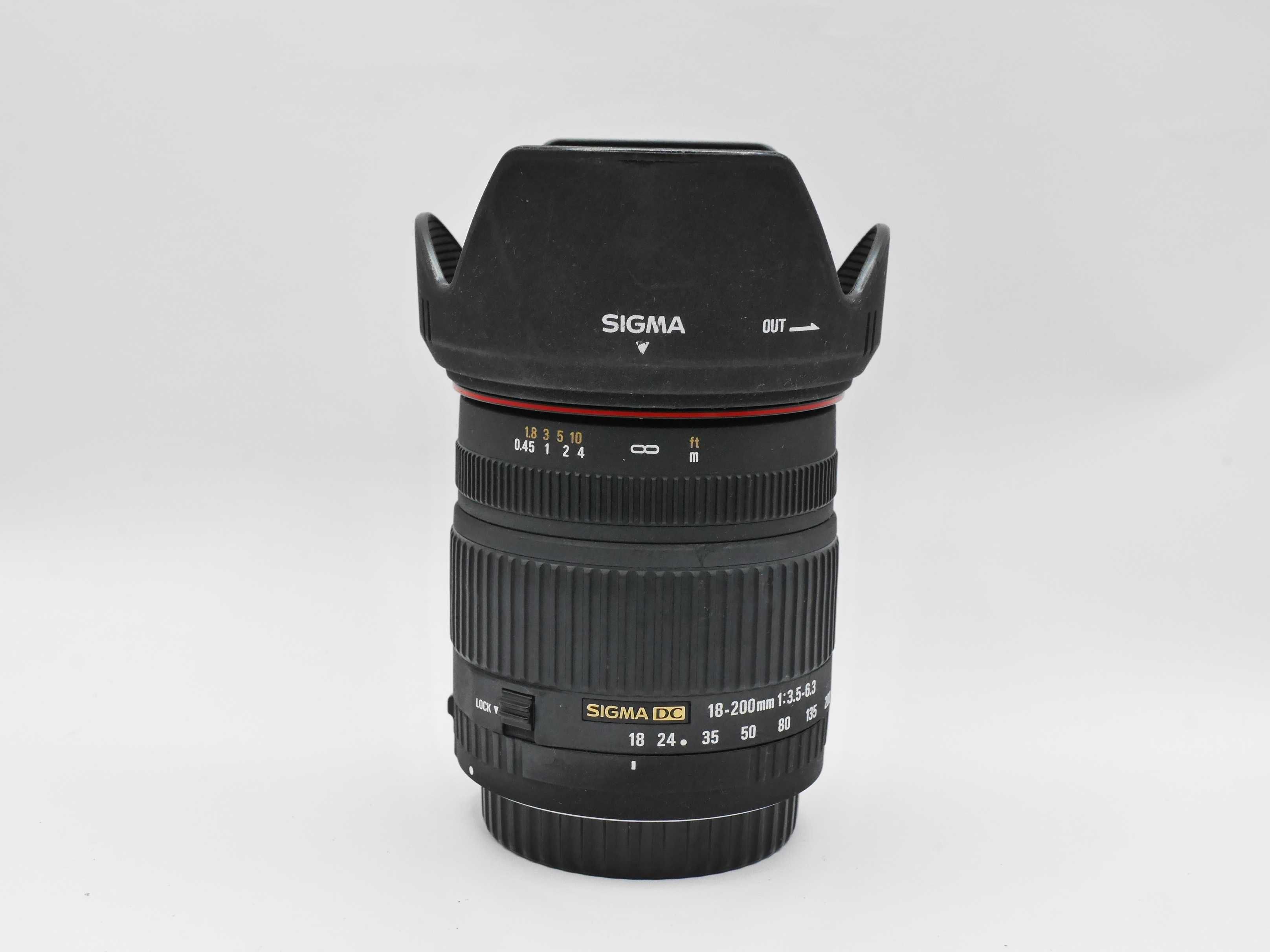 Obiektyw Sigma 18-200 3,5 - 6,3 DC, Canon EF-S spacer zoom UV K+F