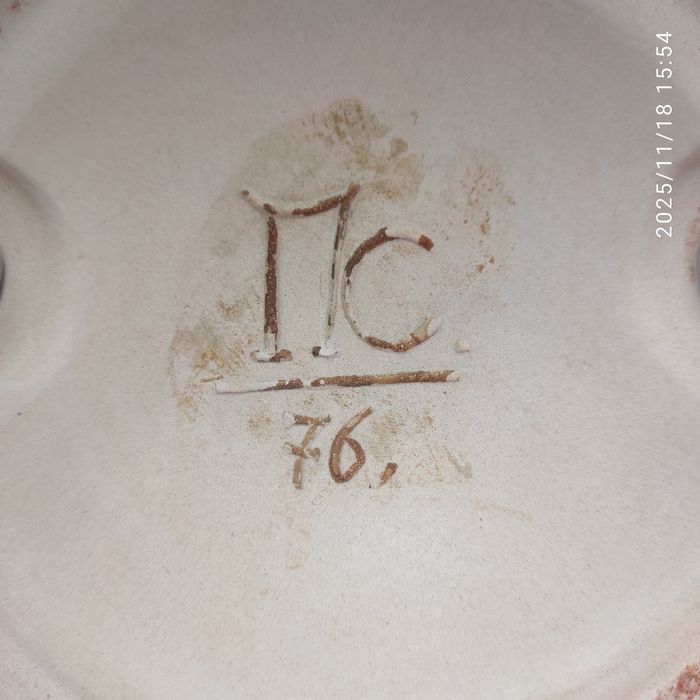 Тарілка настінна керамічна 37 см діаметр, часів Ссср, 1976 рік ЛКСФ?