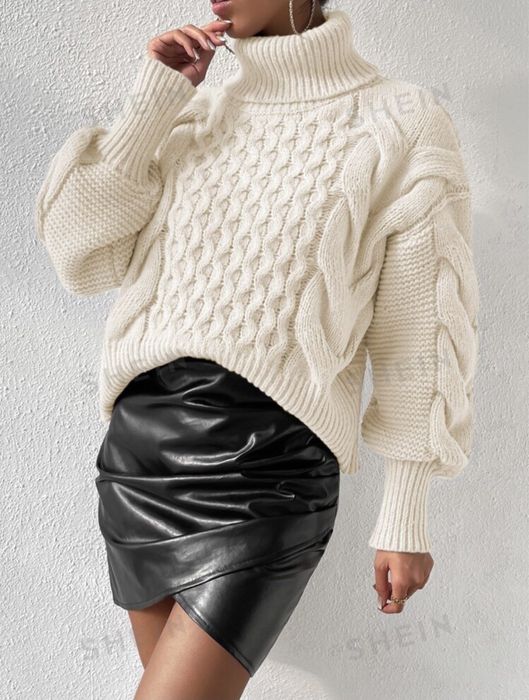 Camisola malha grossa light bege
