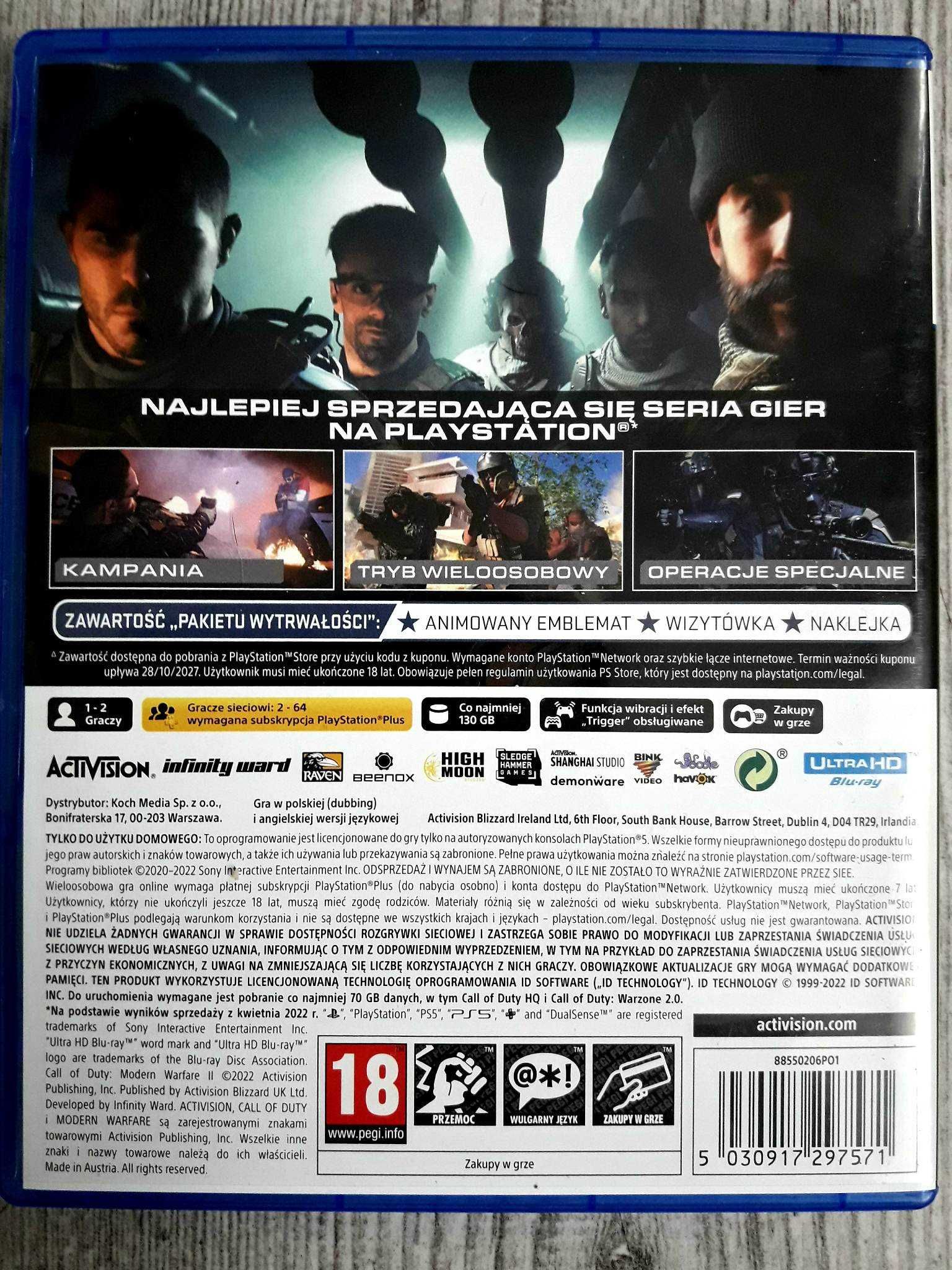 Gra Call of Duty Modern Warfare 2 Polska Wersja PS5 Playstation