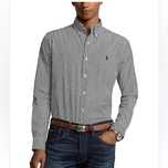 Męska oryginalna koszula Ralph Lauren roz L / XL w pasy pionowe