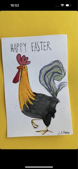 Kartka wielkanocna wielkanoc kogut easter