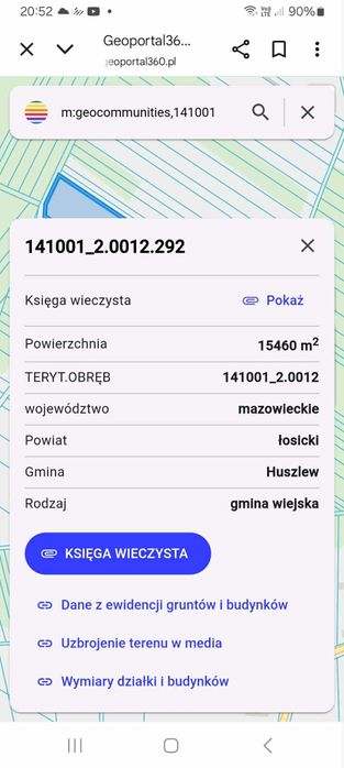 Sprzedam łąkę w gminie Huszlew, obręb krzywośnity