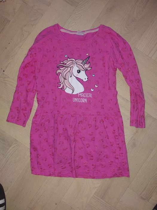 Sukienka jednorożec 122 różowa