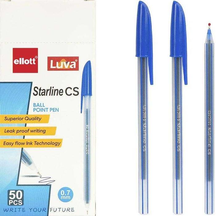 Ручка масляная -  Цвет синий красный