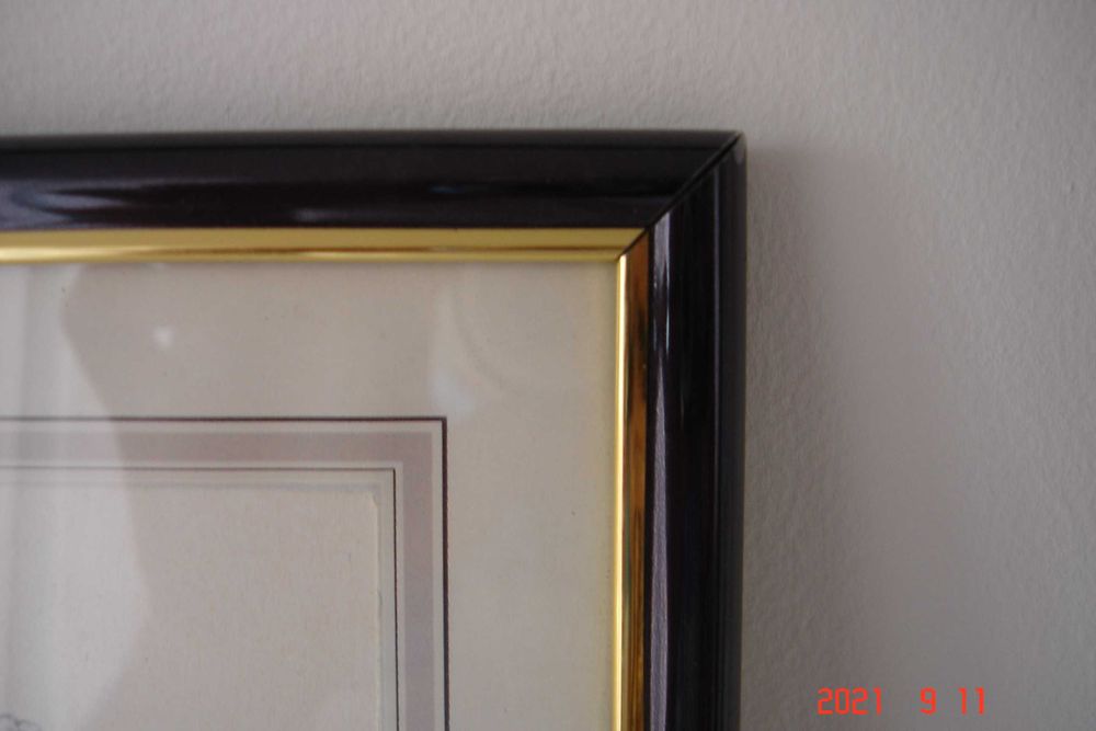 Obrazek ręcznie malowany Róże 25,5cmx20cm za szkłem sygnowany