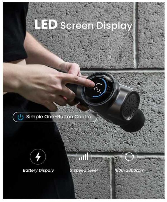 Pistolet do masażu z funkcją podgrzewania i Bluetooth RENPHO