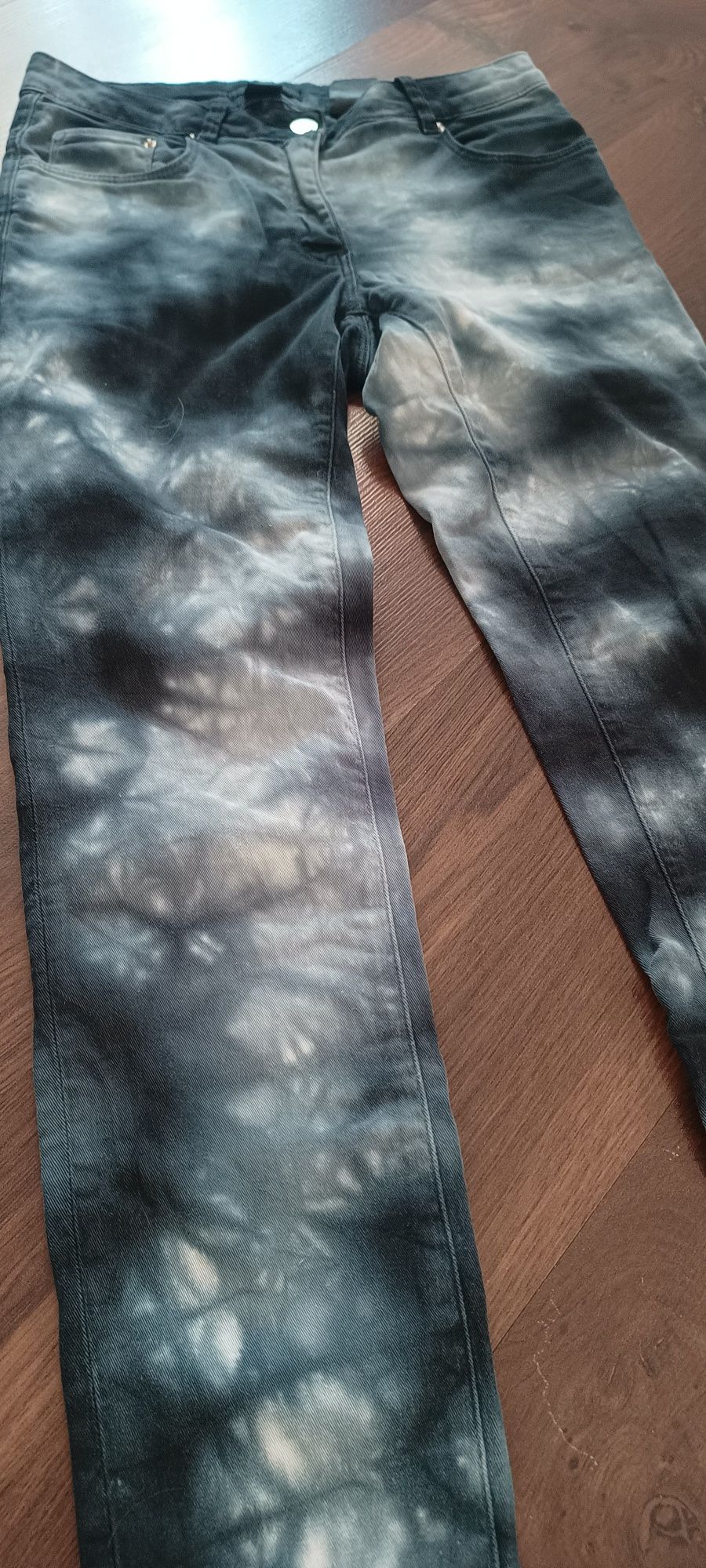 H&M spodnie damskie jeansowe, tie dye