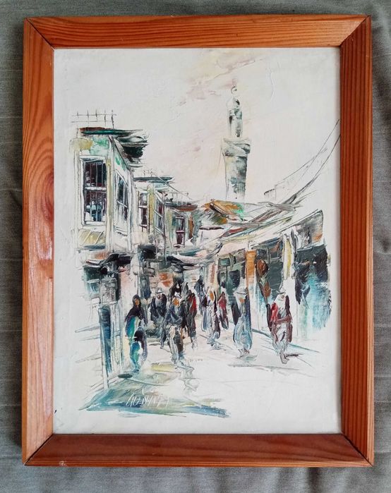 obraz olejny na płótnie - Irak, lata 80, sygnowany