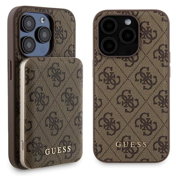 Zestaw Guess GUBPM5P15L4GEMGW iPhone15 Pro 6.1" hardcase + Powerbank