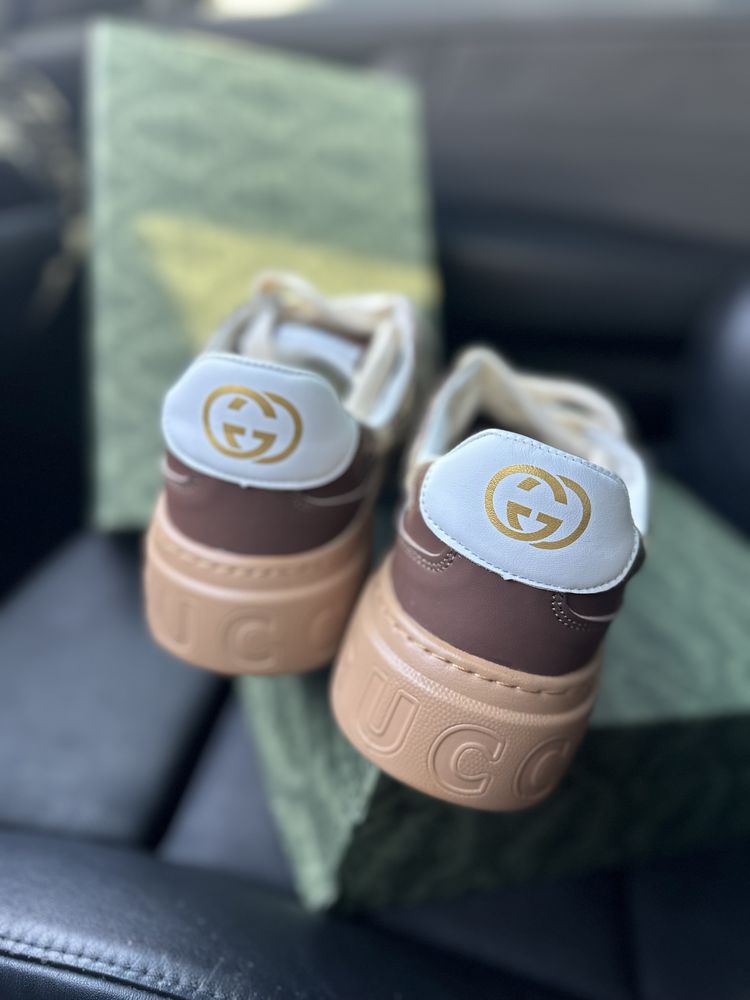 Кеди кросівки Гуччі Гуччи Gucci на високій коричневій підошві 38 39 40