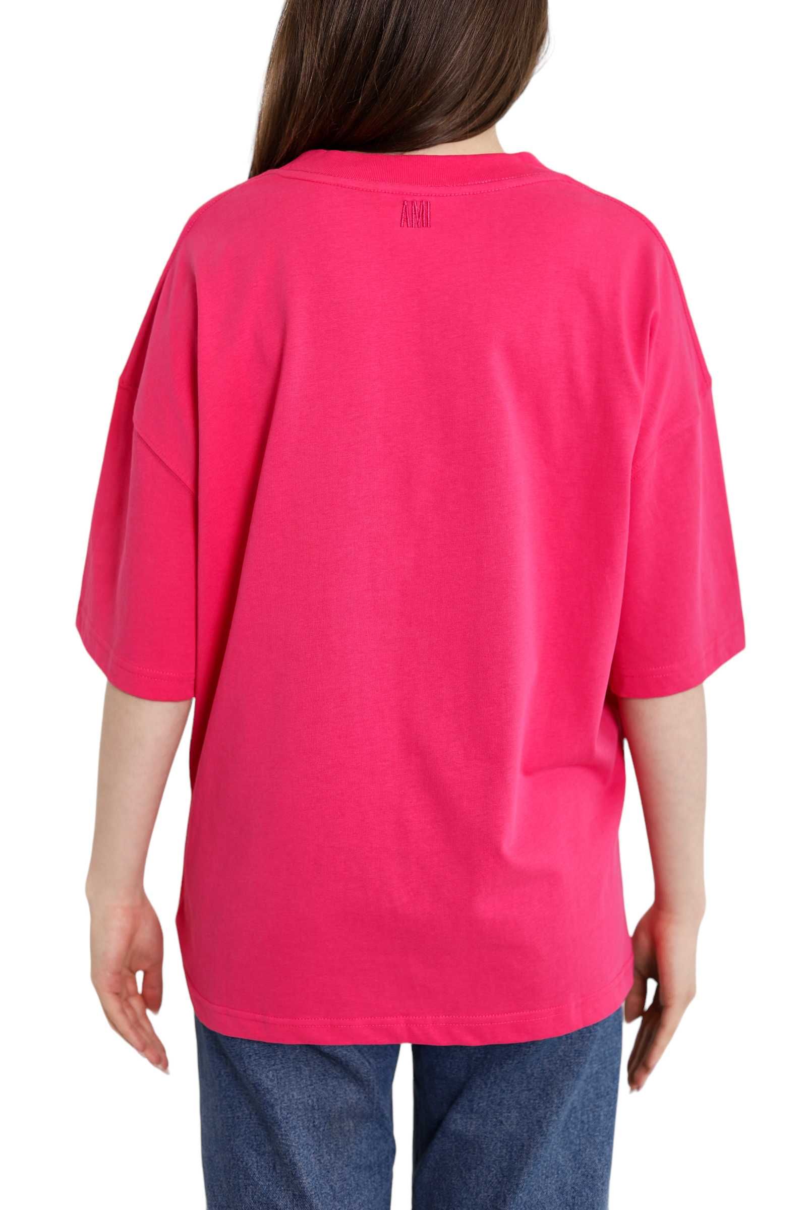 Футболка AMI Paris T-Shirt Tonal Small Ads Pink