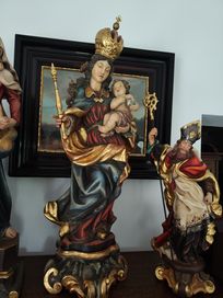 Figura z drewna polichromia Maryja z Dzieciątkiem 105cm