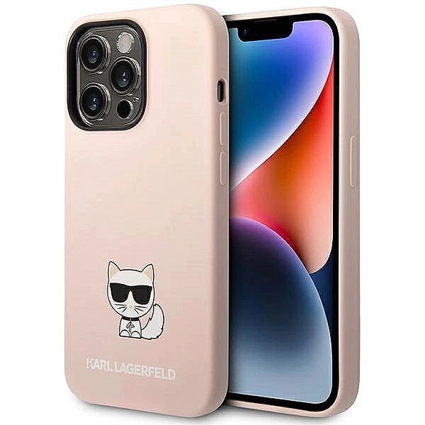 Etui Karl Lagerfeld Silicone Choupette Body na iPhone 14 Pro - jasnoró