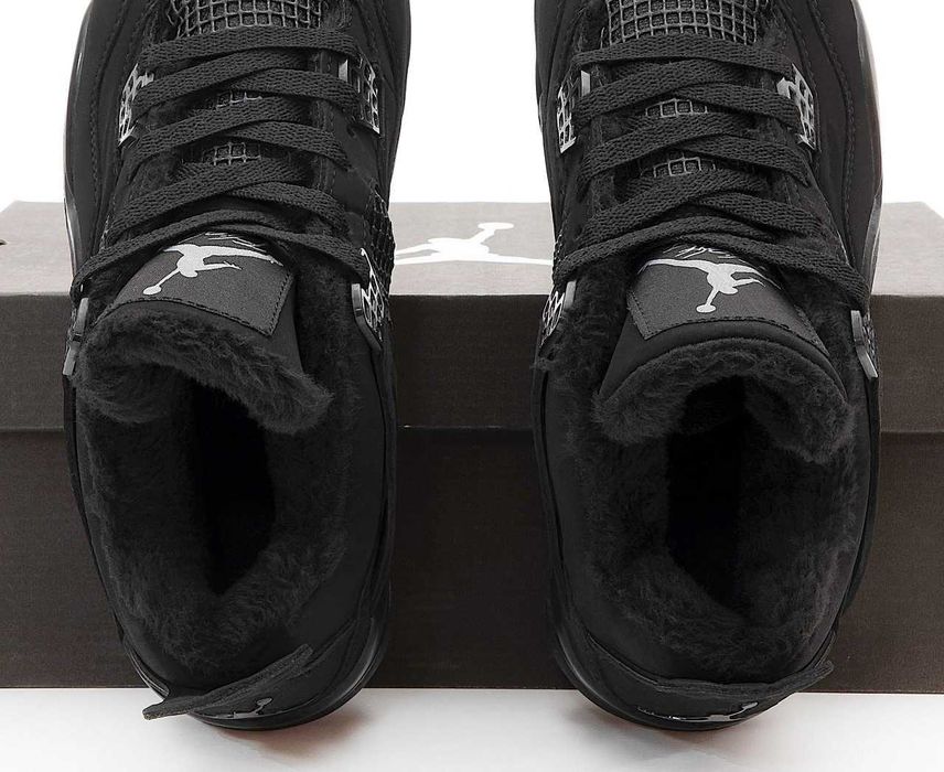 Зимние кроссовки Nike Air Jordan 4 Retro Black Cat Winter Мех (36-45)