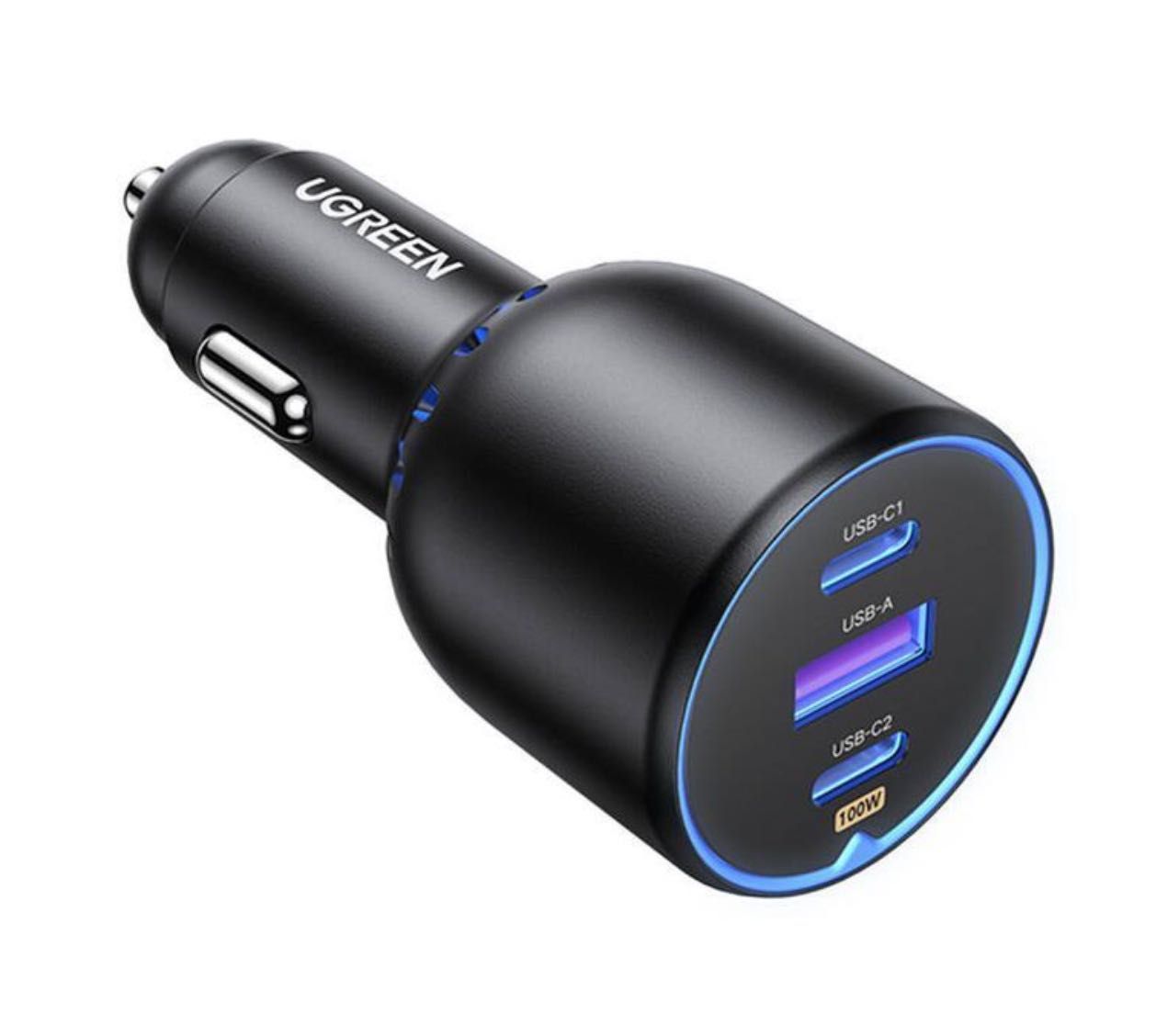 Ładowarka Samochodowa UGREEN 130W CD293, 3-Port->  2XUSB-C PD + USB-A