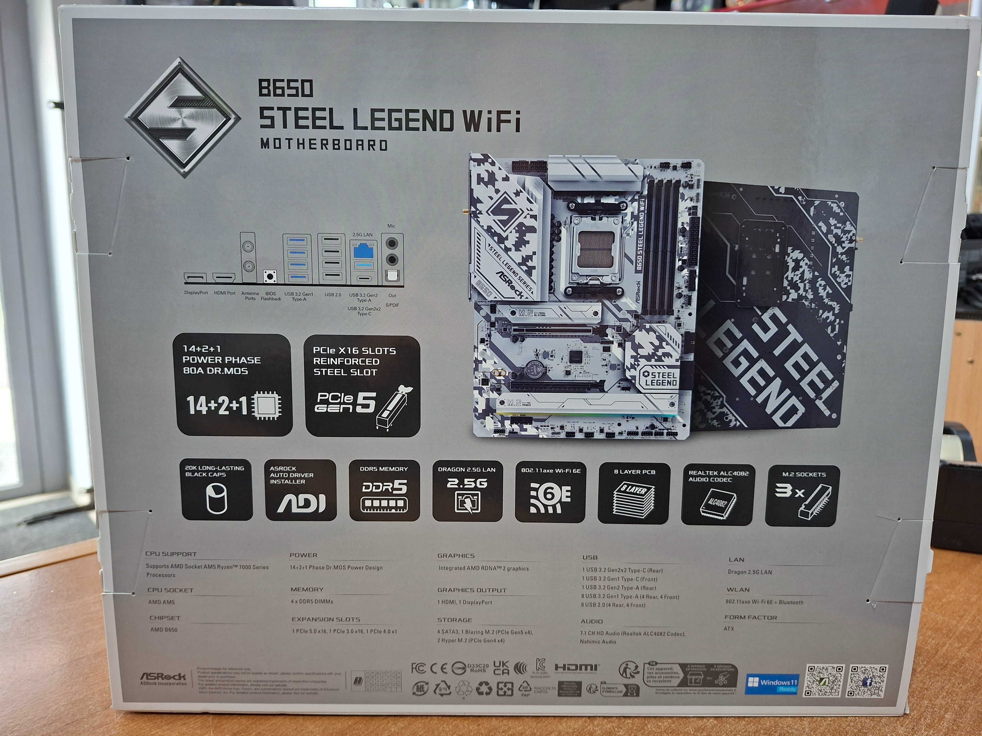 Płyta główna ASRock B650 Steel Legend WiFi DDR 5 AMD Ryzen KOMPLET