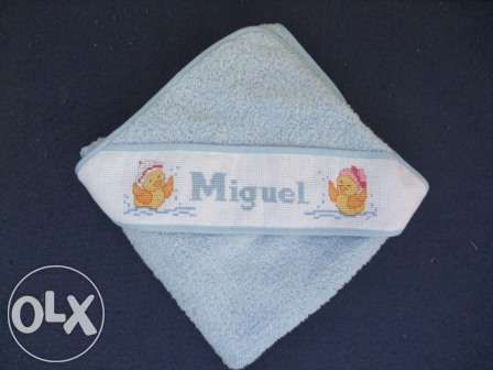 Toalhas de banho bordadas para bebé, 100% algodão