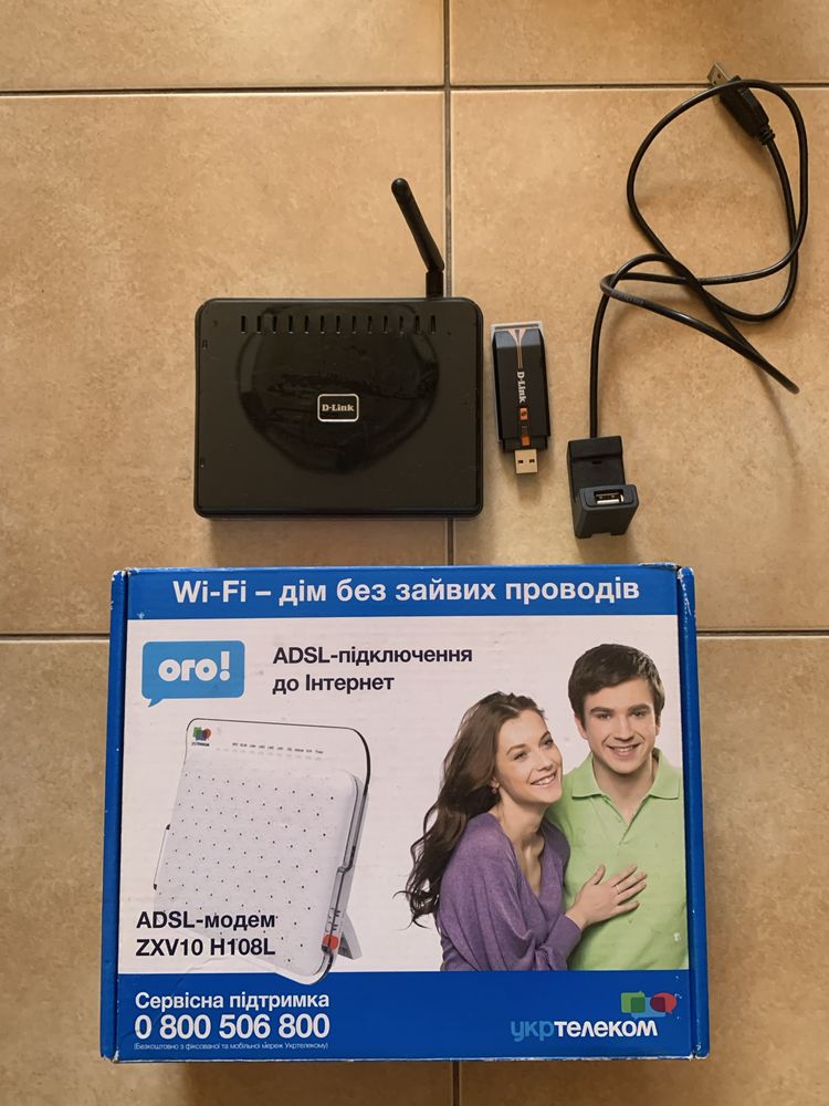 Роутер D-Link Dir-300 с Wi-Fi с адаптером  DWA-125
