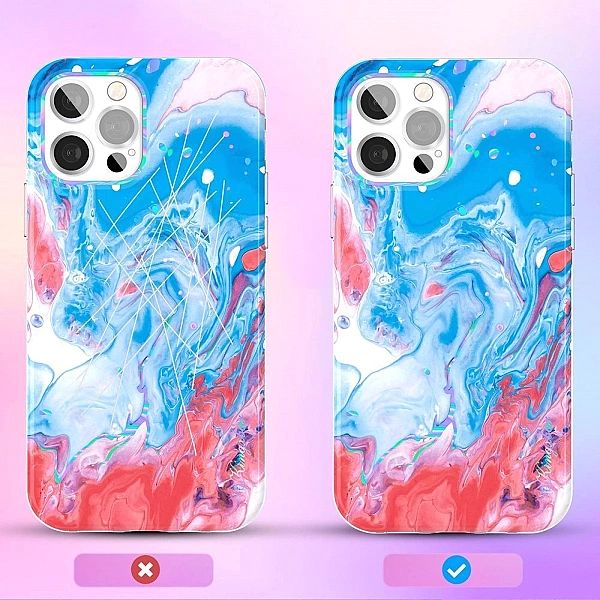 Kingxbar Watercolour Series kolorowe etui do iPhone 12 Pro Max niebies