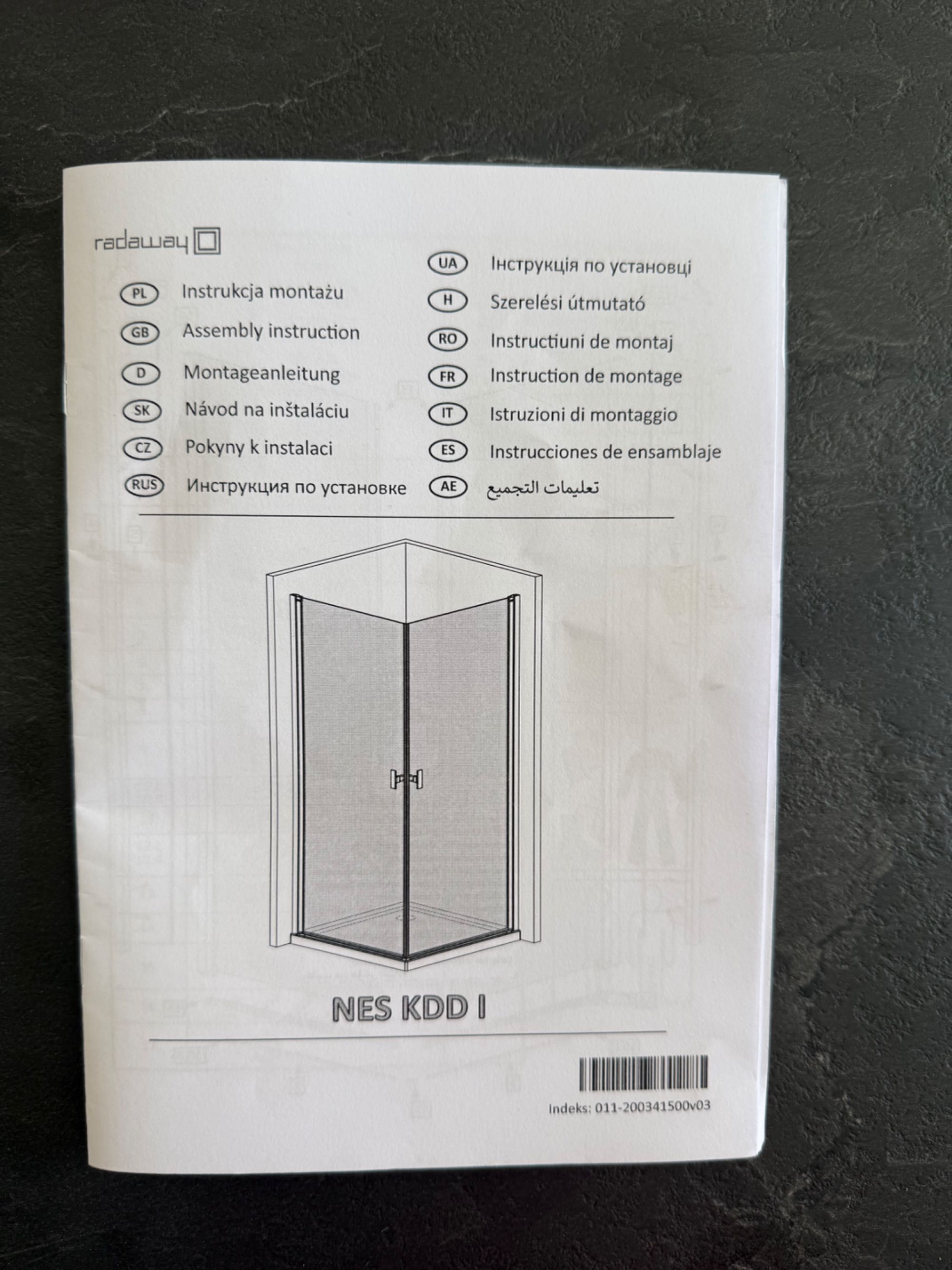 Kabina Radaway NES GOLD KDD I 90x90cm złoto szczotkowane omnires