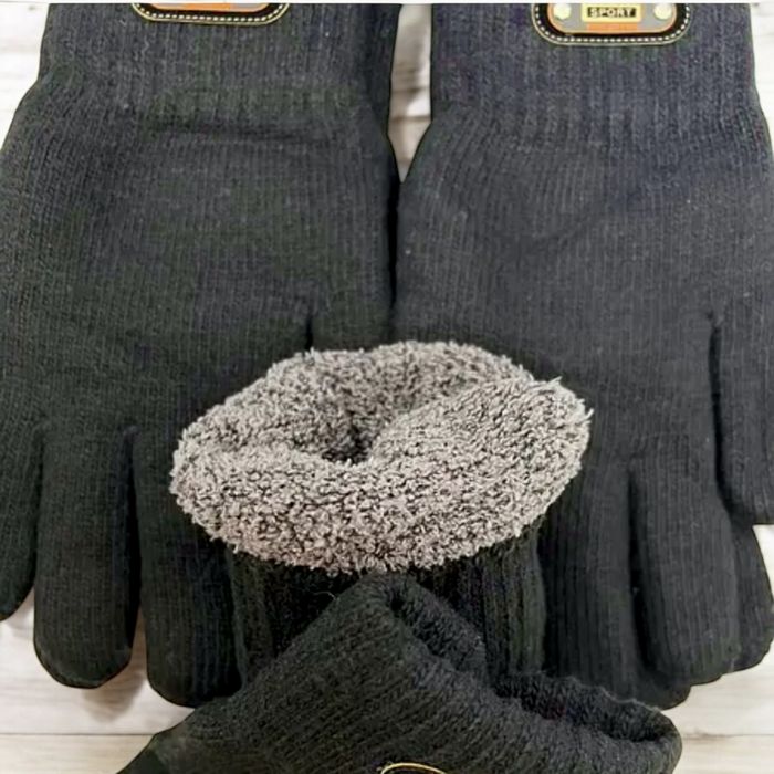 Чоловічі зимові перчатки, рукавиці з сенсорним пальцем, чорні перчатки