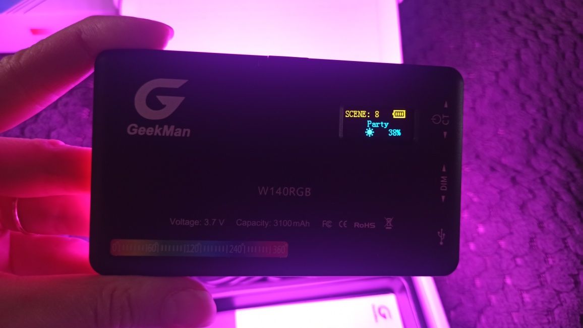 Geekman w140 RGB LED панель, свет для видео, лампа фото