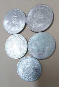 Lote de 5 moedas comemorativas de 50 escudos prata