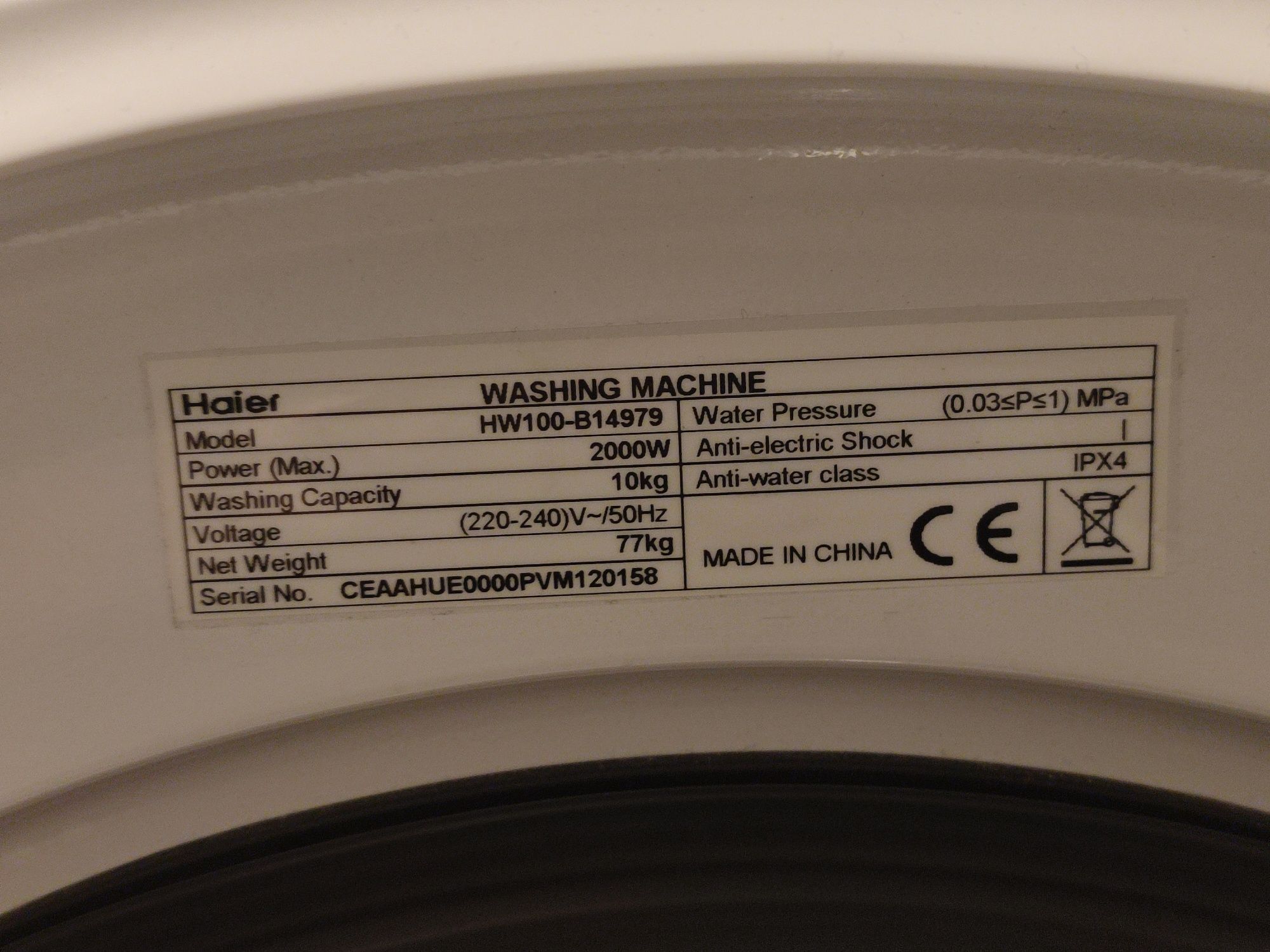 Máquina de Lavar Roupa 10kg