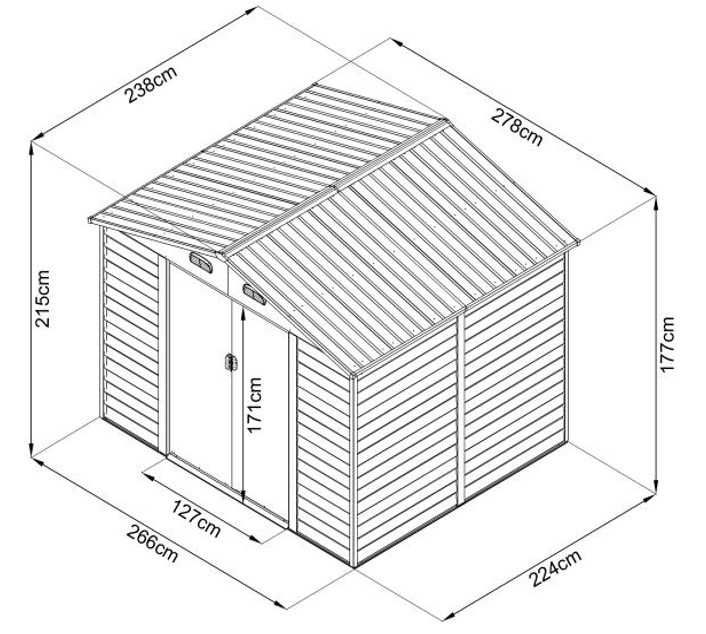 ABRIGO DE JARDIM 278X238X215CM