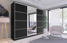 150x205x56 Szafa przesuwna White Czarna