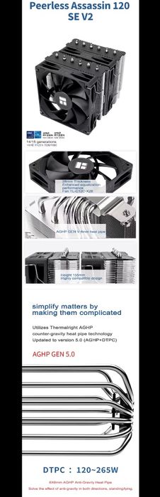 Кулер CPU Thermalright Peerless Assassin 120 PA120 SE V2 am4 am5 intel