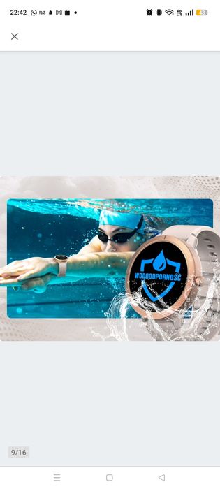Smartwatch Damski wodoodporny zegarek menu pl