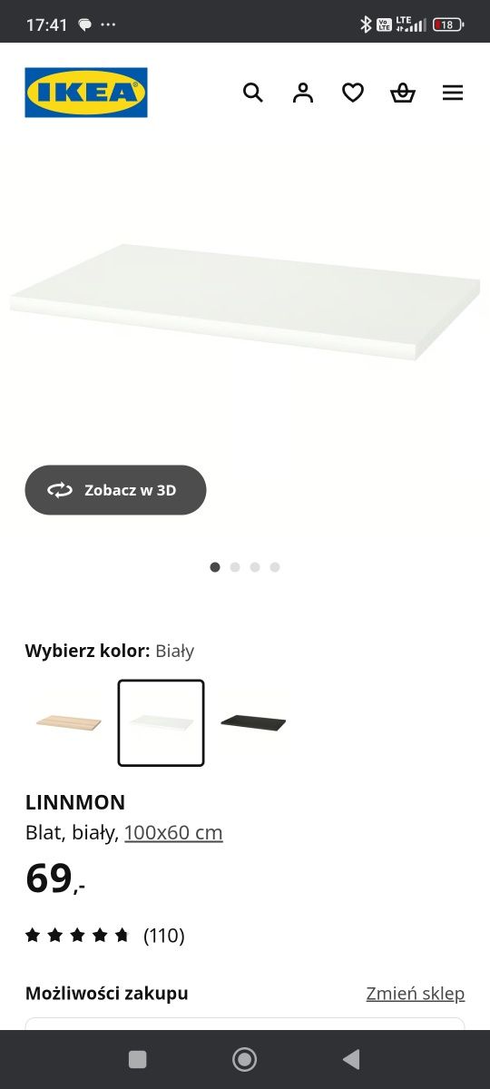 Blaty do biura Ikea Linnmon 3 szt.