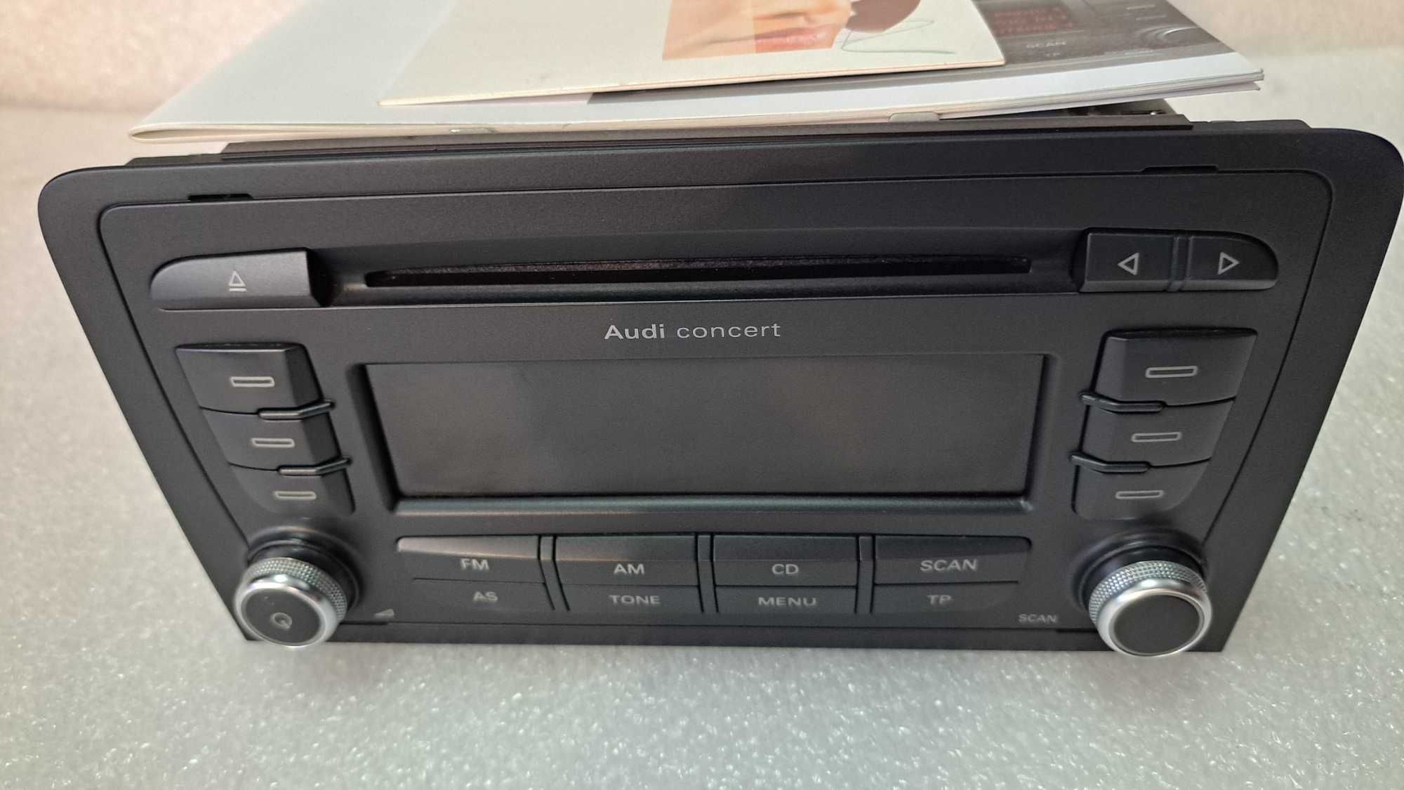 Radio Audi A3 8P Audi Concert 2DIN BOSE + kod + książka