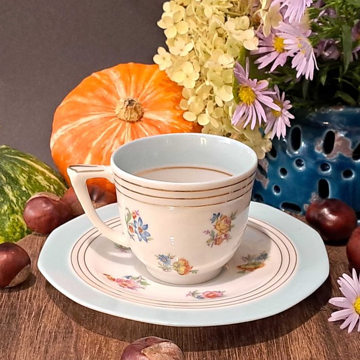 Limoges filiżanka i spodek przedwojenna porcelana Art Deco