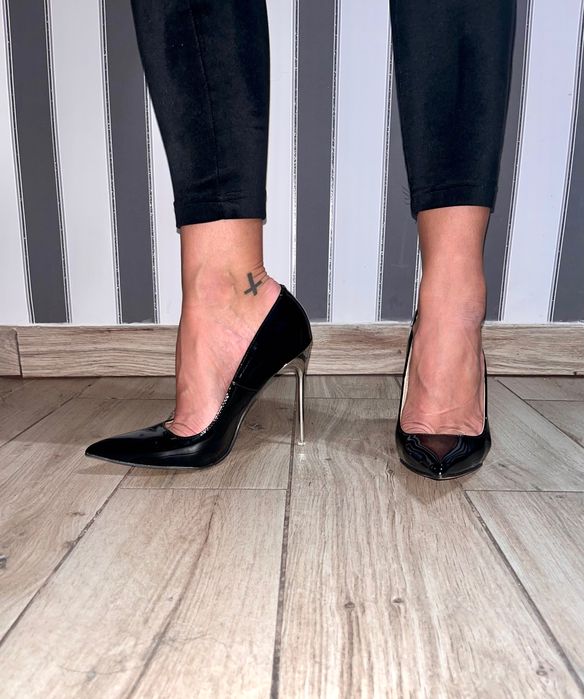 216/ OD RĘKI 46 Eleganckie czarne czółenka szpilki 36-46 obcasy 11 cm