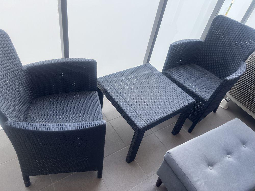 Stół z krzeslami ogrod balkon 2+1 Allibert