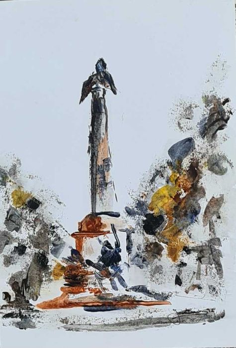 Pintura original a Aguarela s/Papel José Barbosa