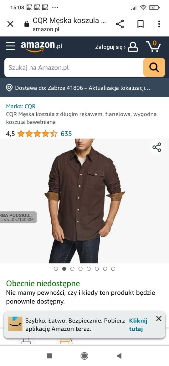 CQR Męska koszula z długim rękawem, flanelowa, granatowa koszula baweł