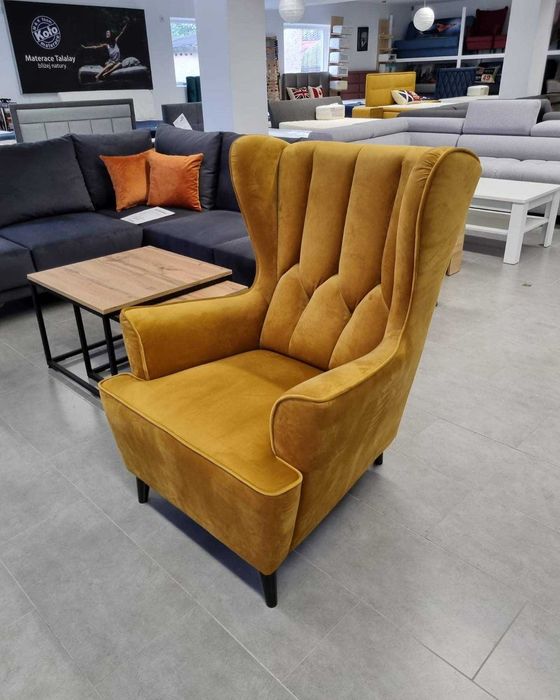 Fotel Uszak. Nowy wzór. Dowolna tkanina. Producent.