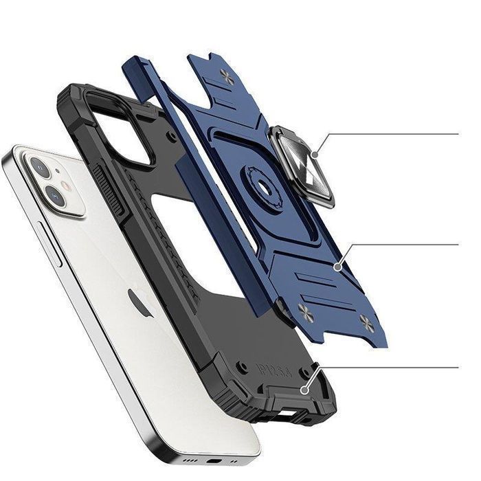 Wozinsky Etui iPhone 14 Plus Ring Armor Magnes Niebieskie