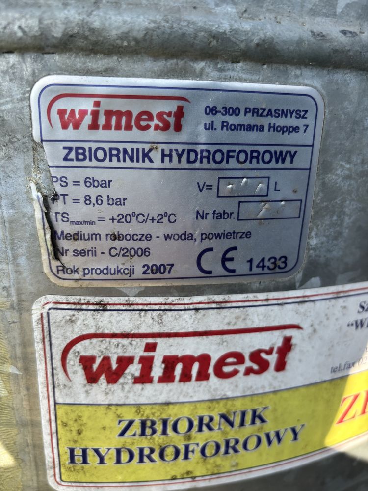 Hydrofor i bojler na wodę