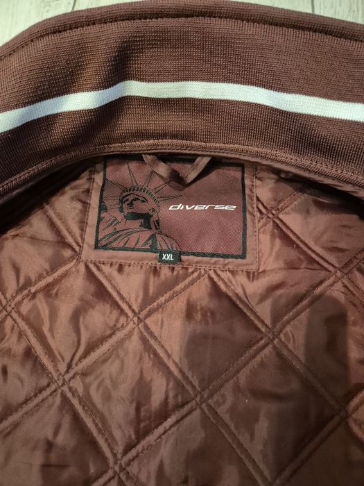 Diverse męska kurtka lekko ocieplana pikowana bordo r. XXL bdb stan