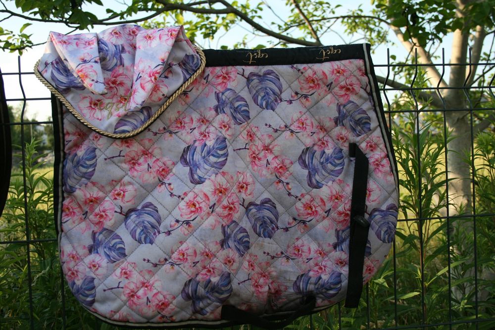 Zestaw czaprak + nauszniki egzotyczny ogród eqst